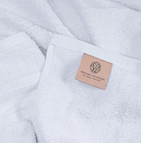 Miniatura 4 de Wealuxe - Toallas de baño blancas de 27 x 54 pulgadas, juego de toallas de algodón para baño, hotel, gimnasio, spa, suaves, extraabsorbentes