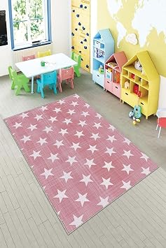 Pelangi Pembe Y ld zl   ocuk Odas  Y kanabilir Kaymaz Taban Leke Tutmazbebek Ve  ocuk Odas  Hal s , Pembe 160 x 300, 901357159160300