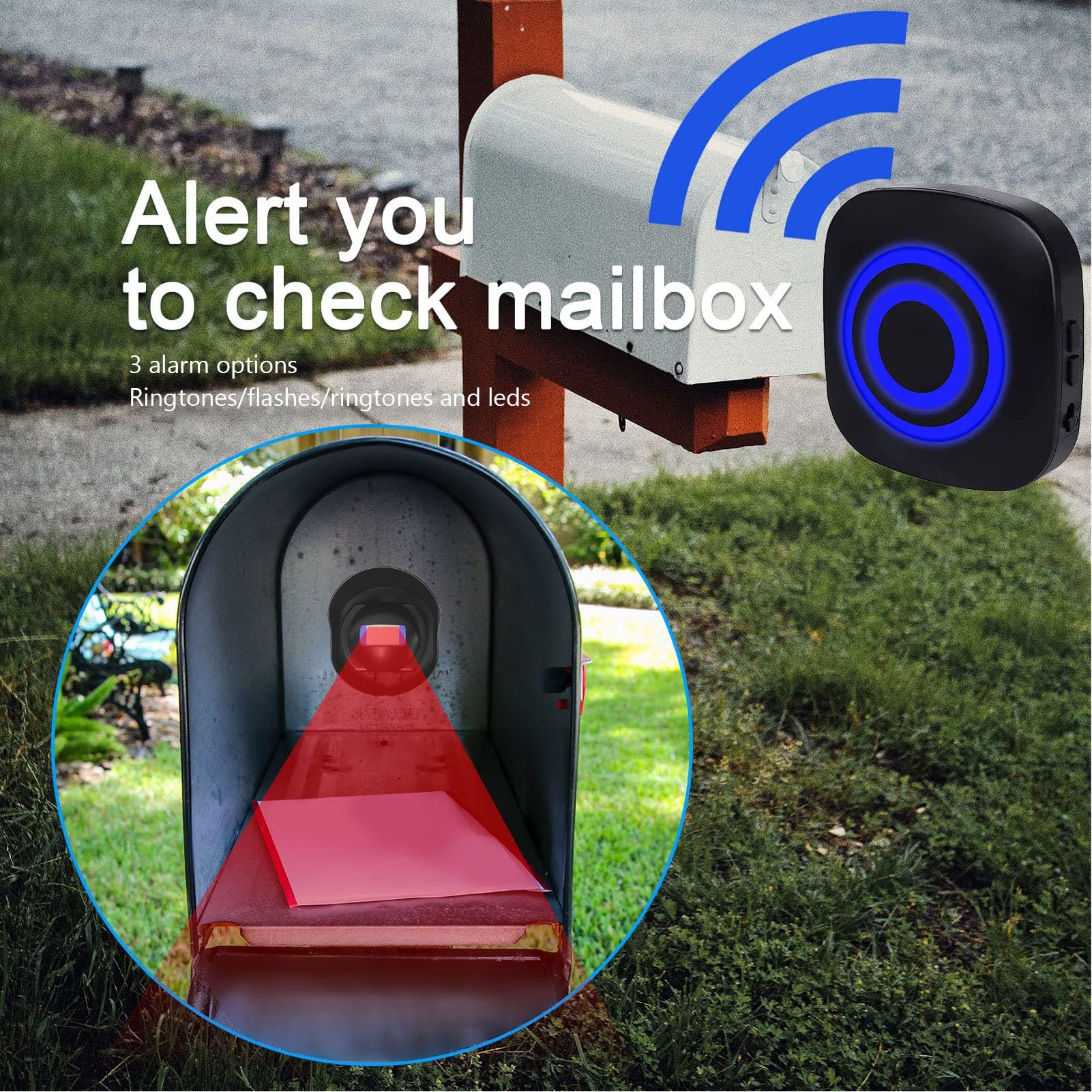 Alarma de Entrada inalámbrica de 328 pies Alarma de Entrada inalámbrica 110‑240V Alarmas de la Puerta del Sensor de Movimiento Fuera de Movimiento Cuando se abren para la Tienda