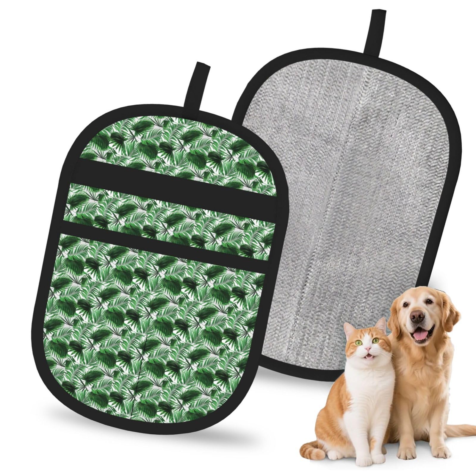Palm Tree. Print Pet Hair Remover Gloves Grooming Cleaning Accessory Reusable Deshedding Tool