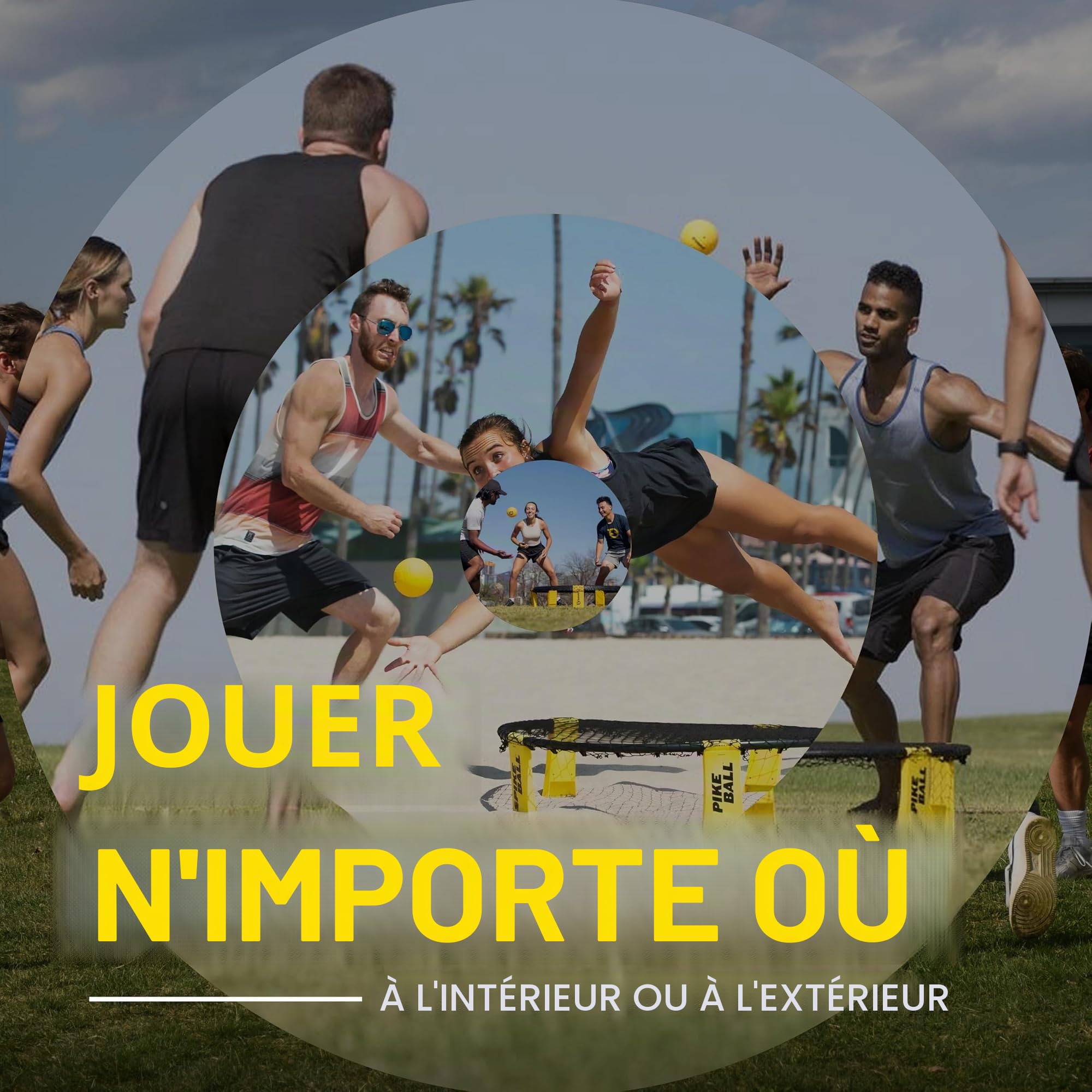 Spikeball Kit Pro (Tournament Edition) – Comprend un filet de jeu plus solide, de nouvelles balles conçues pour ajouter de la rotation, une jauge de pompe à ballon portable, un sac à dos – Vu sur