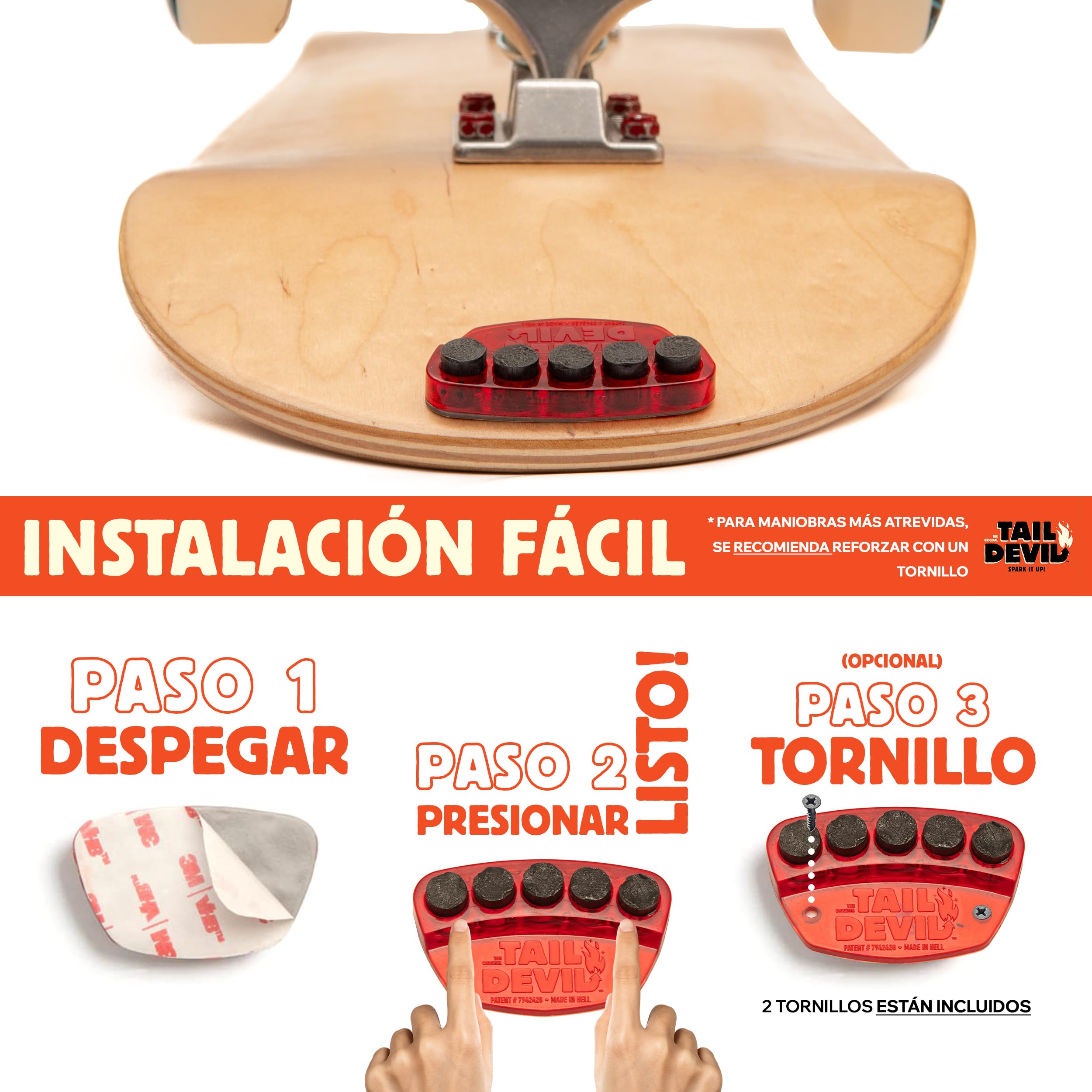 Tail Devil Spark It Up! Placas de Chispa para Skateboard para Niño y Adulto