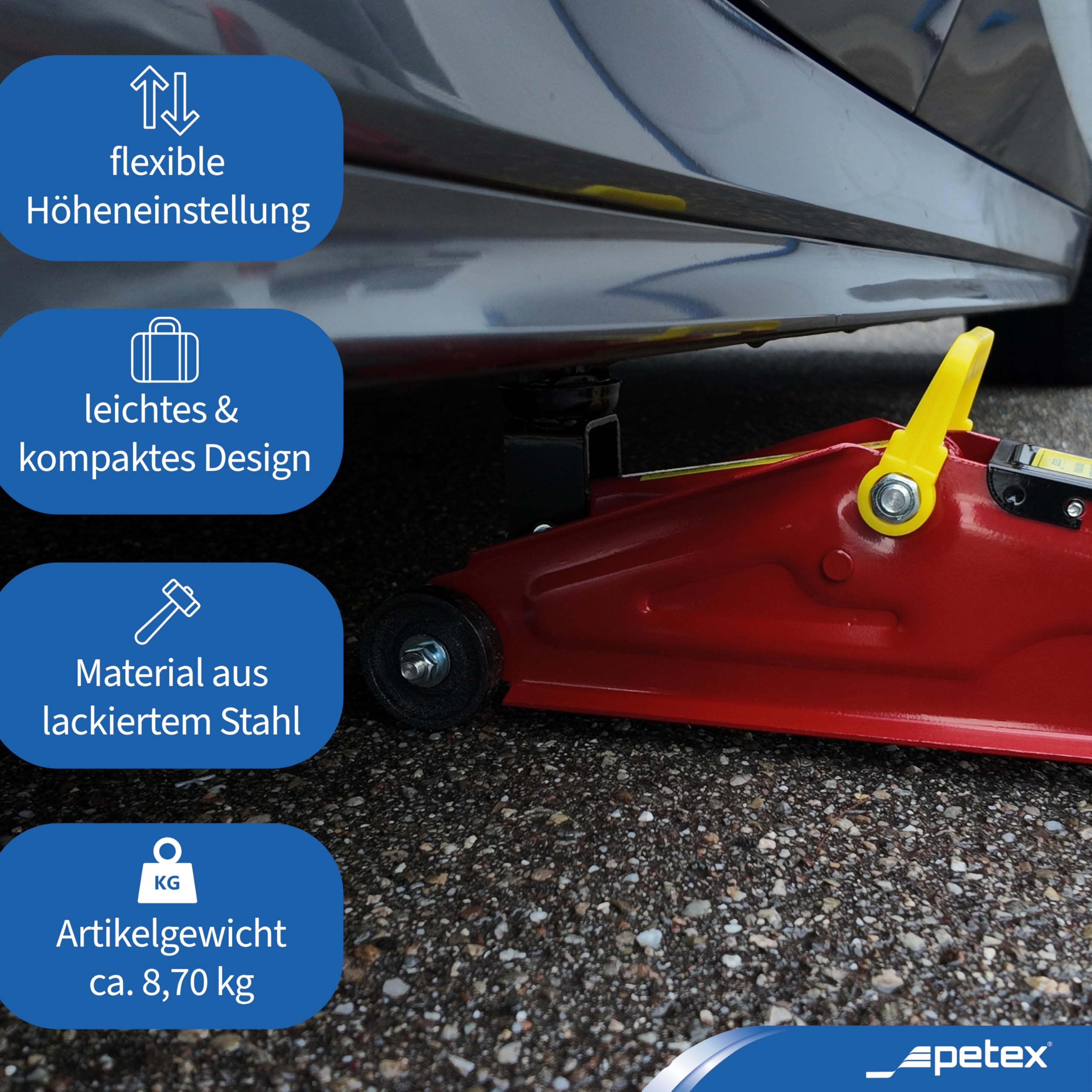 PETEX 44750012 podnośnik manewrowy 2 T, czerwony