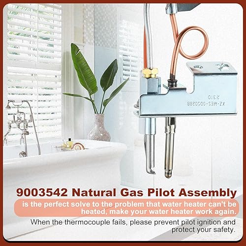 Miniatura 4 de Conjunto piloto de gas natural 9003542, repuesto para 100109295 9003542005 18324-190 conjunto piloto de calentador de agua, compatible con