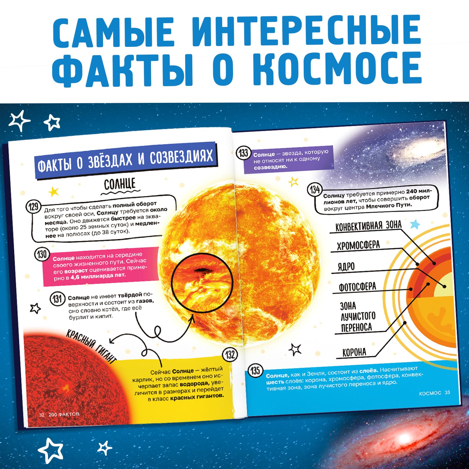 Space Encyclopedia: 200 Facts About Space - Entsiklopediia Kosmosa, 48-Page Hardbound, Russian Edition - Image 3