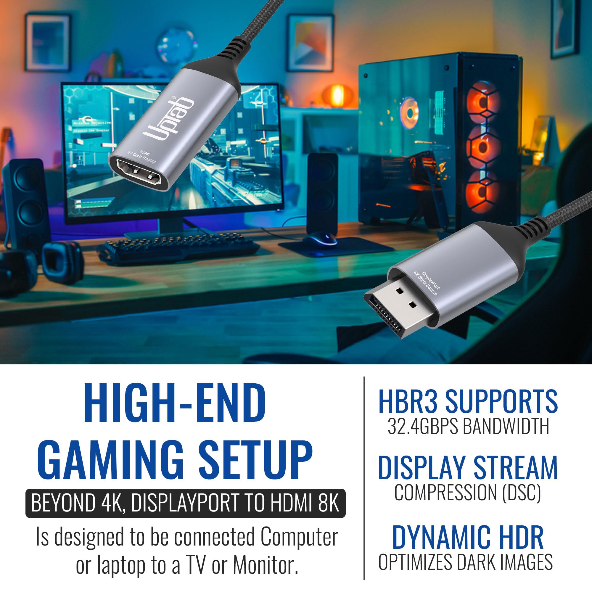 DisplayPort 1.2 vers HDMI 2.0 A Adaptateur Actif 4 K @ 60 Hz