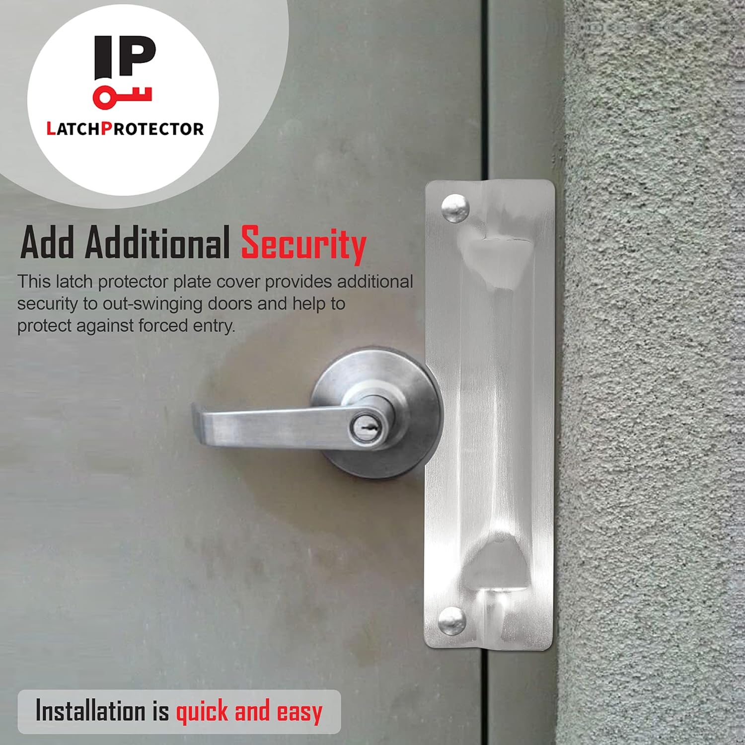 LATCHPROTECTOR Latch Protector with Cut Out, Steel, Silver, 3" x 11"