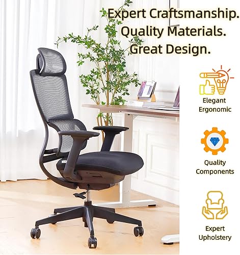 Miniatura 9 de VJ517A Silla ergonómica para juegos y oficina con soporte lumbar, reposabrazos 3D dobles, soporte de columna vertebral doble, reclinación de yoga en