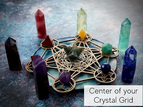 Miniatura 45 de Amazing Gemstone Larvikite Merkaba Crystal – Estrella de Merkaba metafísica de 1 pulgada para meditación – Cristal tetraedro energético y piedras