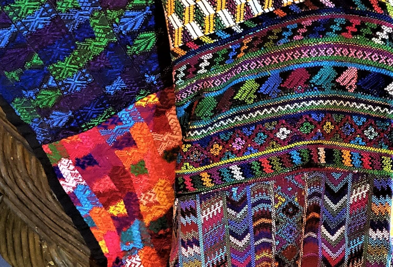 Handmade Colorful Embroidered Huipile Guatemalan Blanket