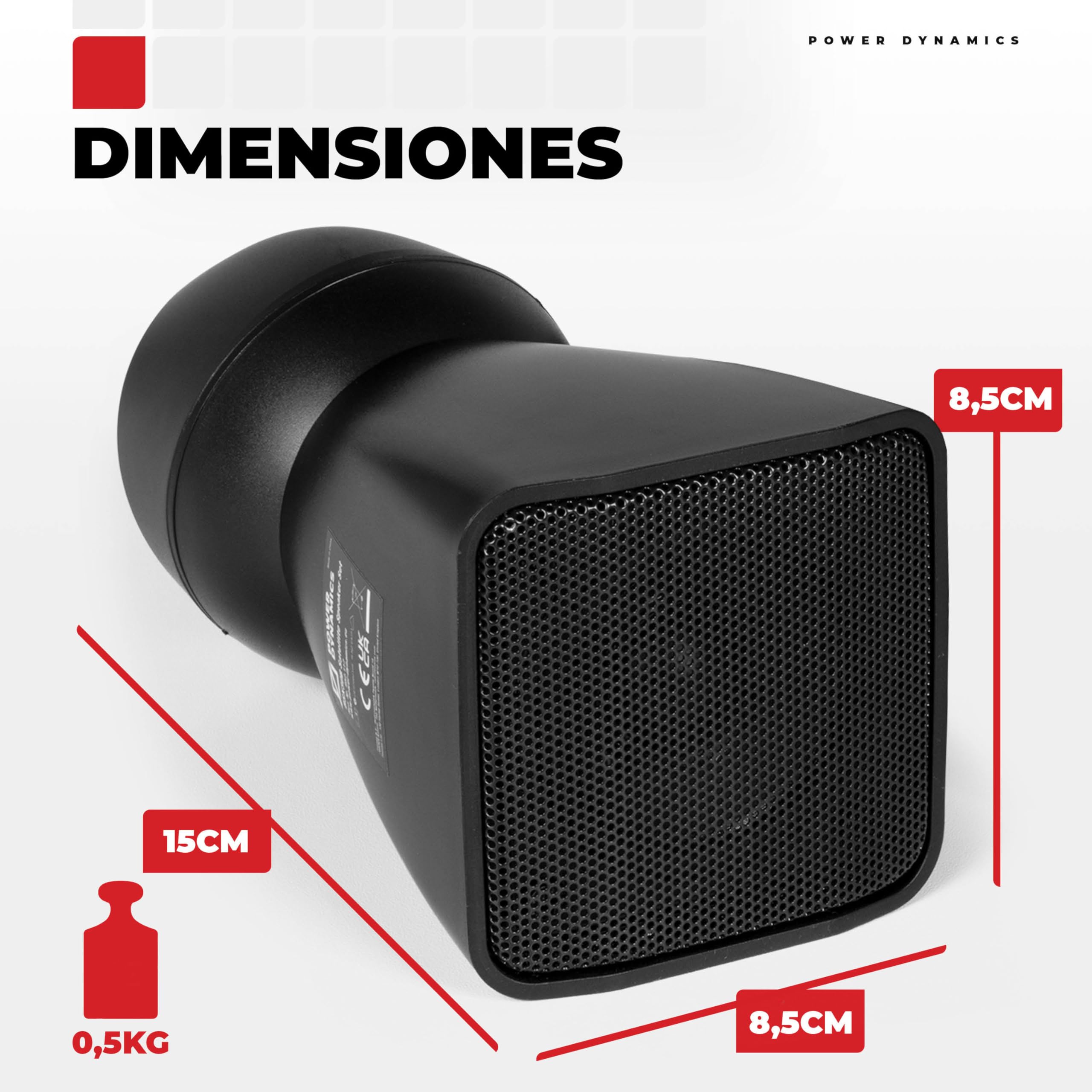 Power Dynamics BSX30B + PRM120 + RX22 – Sistema Sonido 100V con 16 Altavoces 2.5" 30W, Amplificador 120W, Bluetooth, MP3 y Cable 100m para megafonía e Hilo Musical Profesional, Color Negro
