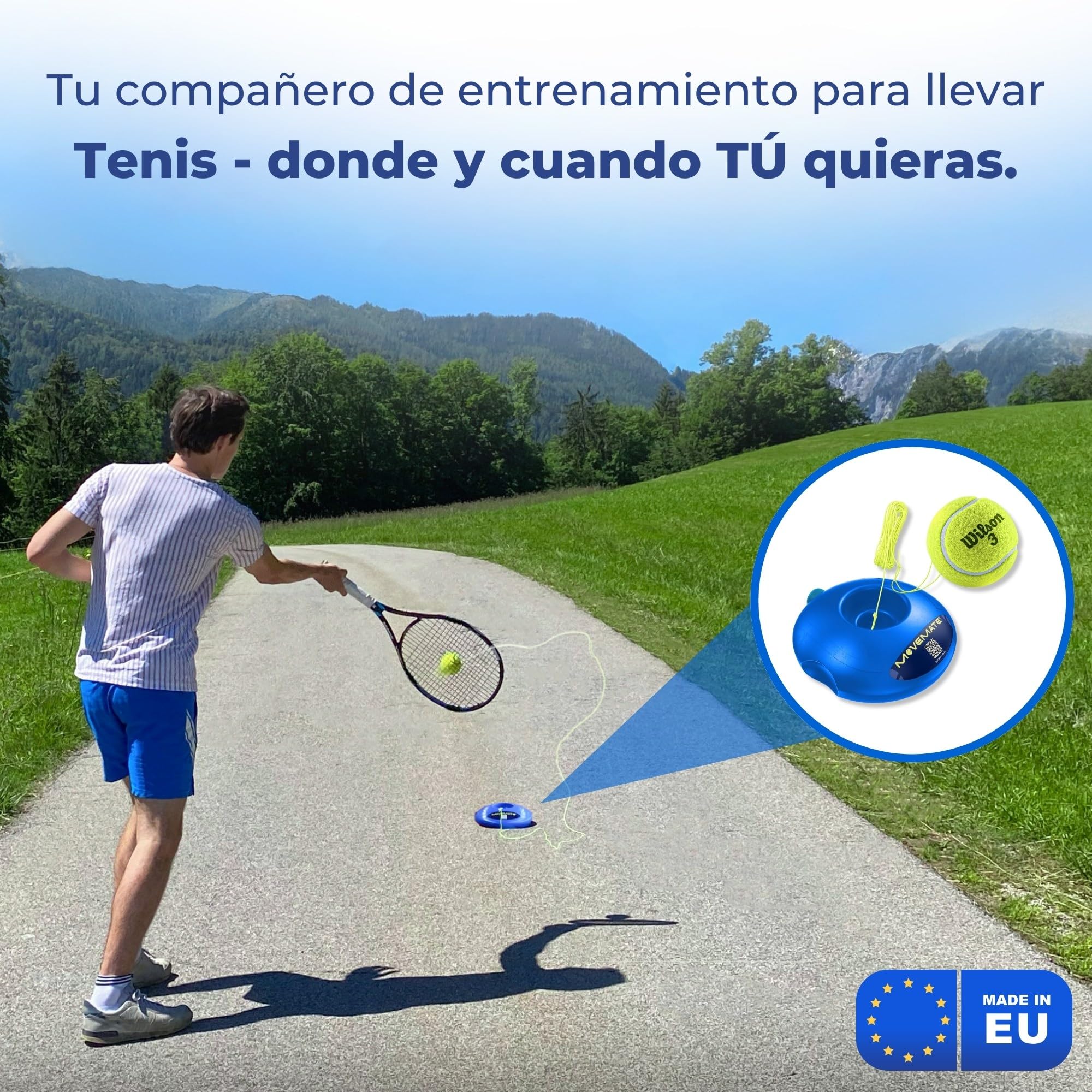MOVEMATE Dispositivo de Entrenamiento de Pádel/Tenis con Pelota Wilson® | Equipamiento Deportivo para Exteriores