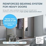 Spacepro/iSpace Official Sliding Door Wheels Sliding Wardrobe Door Parts - Formerly Stanley 17-4264Y-000 Wheels, Runners, and Guides for Sliding Door Mechanism, Wardrobe Rollers, and Runners - 4