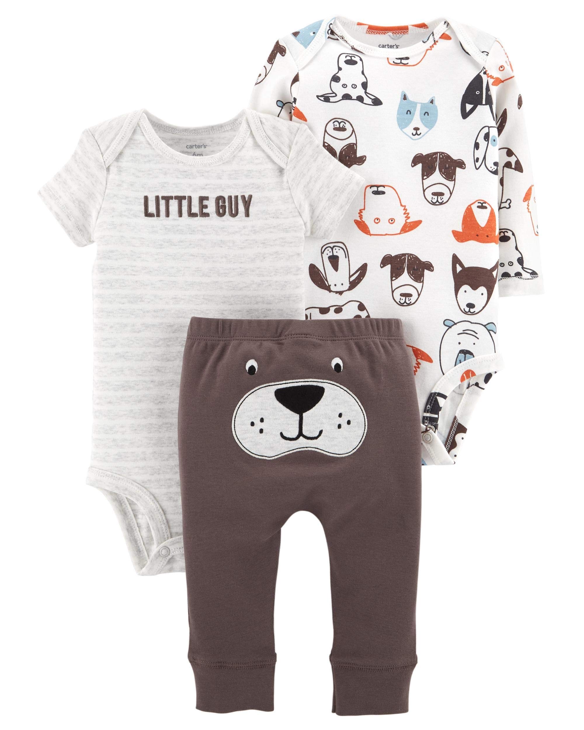 Carter's Baby Boys' 3 Pc Back Art (24 Months, Little Guy)