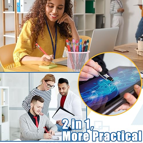 Miniatura 5 de Seajan 60 bolígrafos de regalo de agradecimiento a los empleados a granel Thank You for All You Do 2 en 1, lápiz capacitivo divertido para pantalla