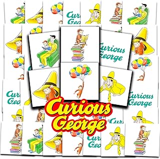Curious George Tattoos Party Favors Bundle ~ 72 Perforated Individual 2" x 2" Curious George Temporary Tattoos for Kids Boys Girls | Curious George Party Supplies