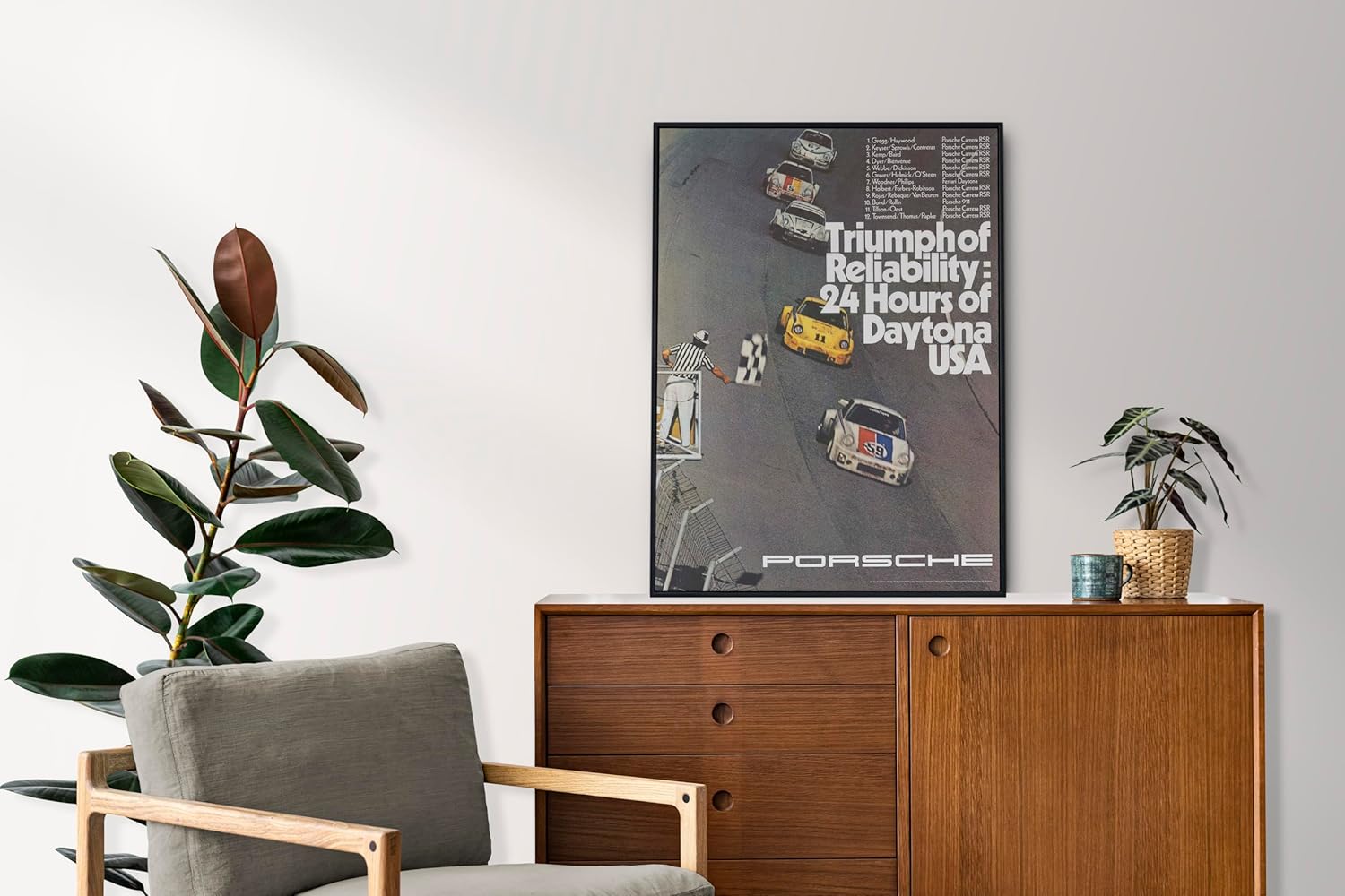 Historic Pictoric Porsche Race 1975-24in x 18in Vintage USA Poster Print