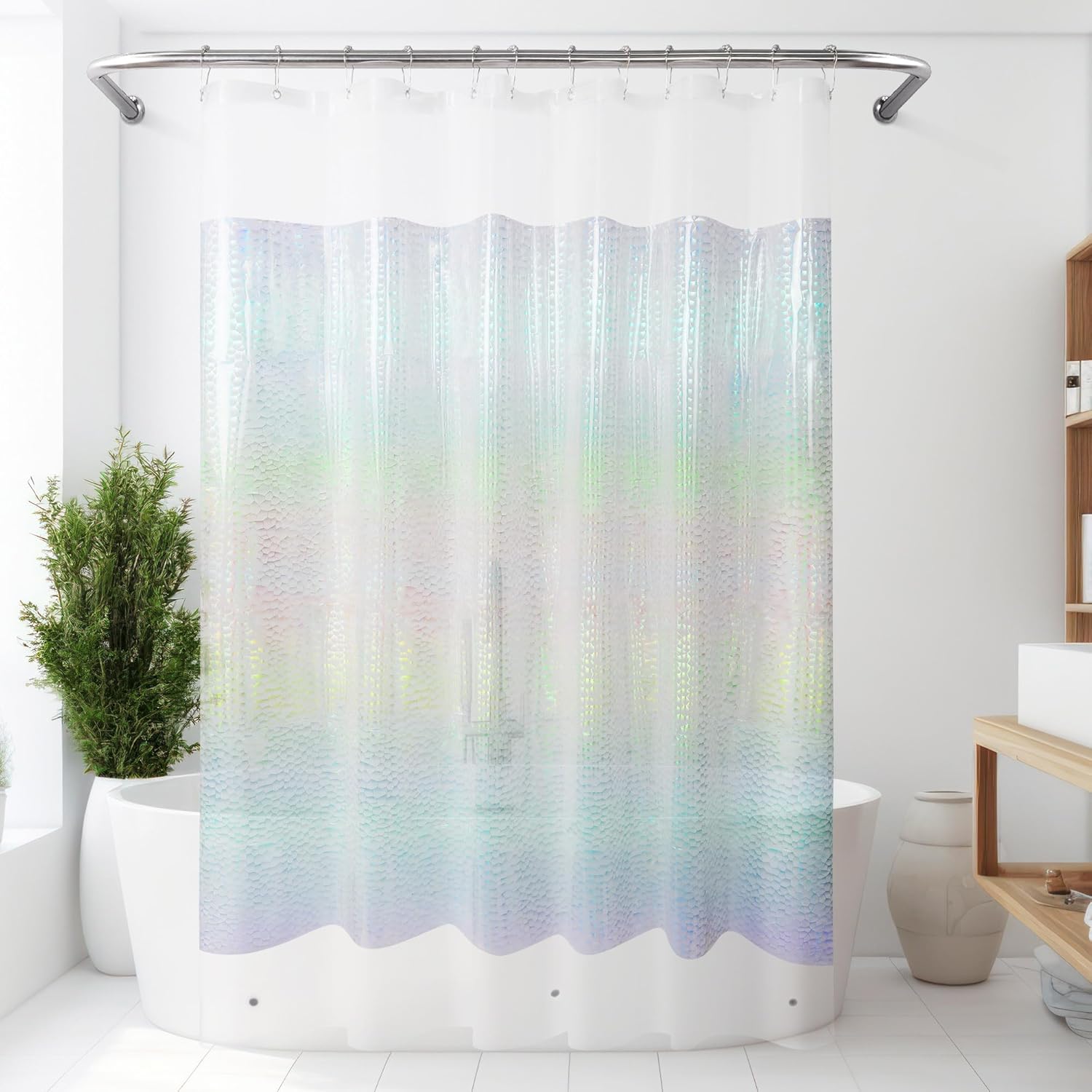 Mrs Awesome Holographic Shower Curtain Liner with 3