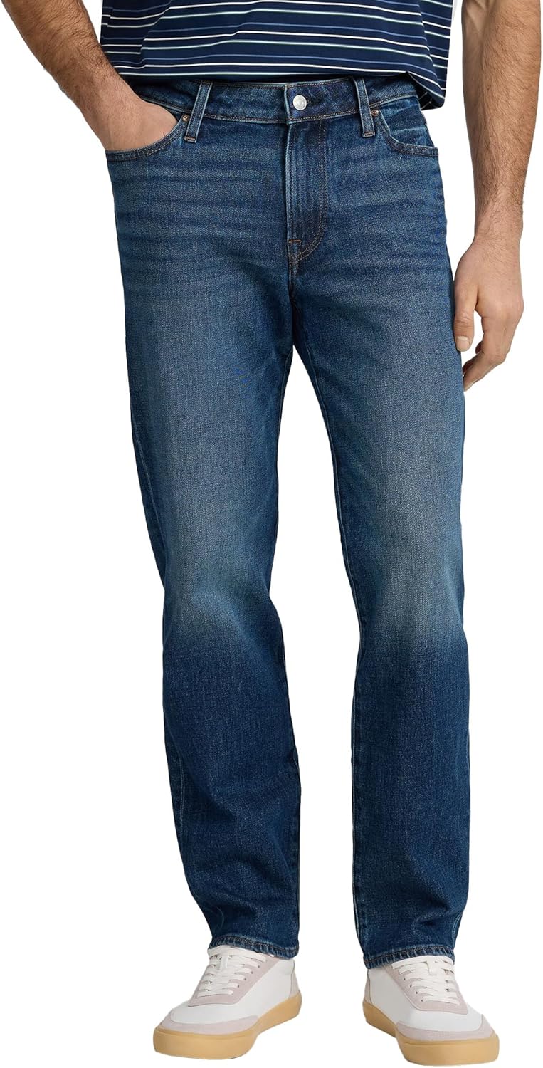 EXPRESS Men’s Slim-Straight Stretch Jeans – Flex Denim with Comfortable Fit and Durable Construction – Black Wash