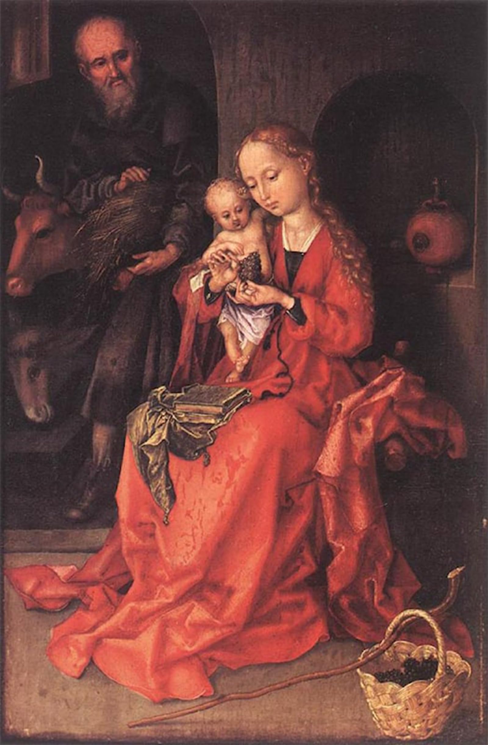 Artxlxxbn No Frame Famous Print Painting Colorful Art Print The Holy Family By Schongauer Canvas Art Decorations For Home Decor 60X90cm