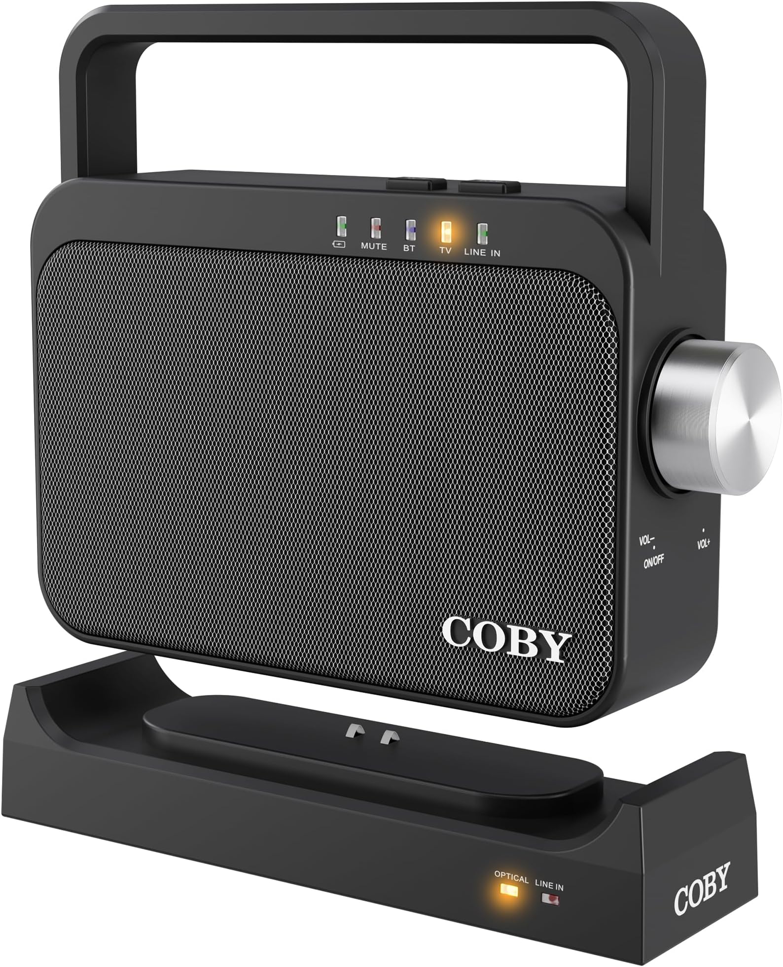 COBY Wireless Digital Hearing Amplifier TV Audio Speaker for Hard of Hearing - Portable TV Listening Assistance Bluetooth Speaker for Seniors, Elderly, and Hearing Impaired with Voice Highlighting