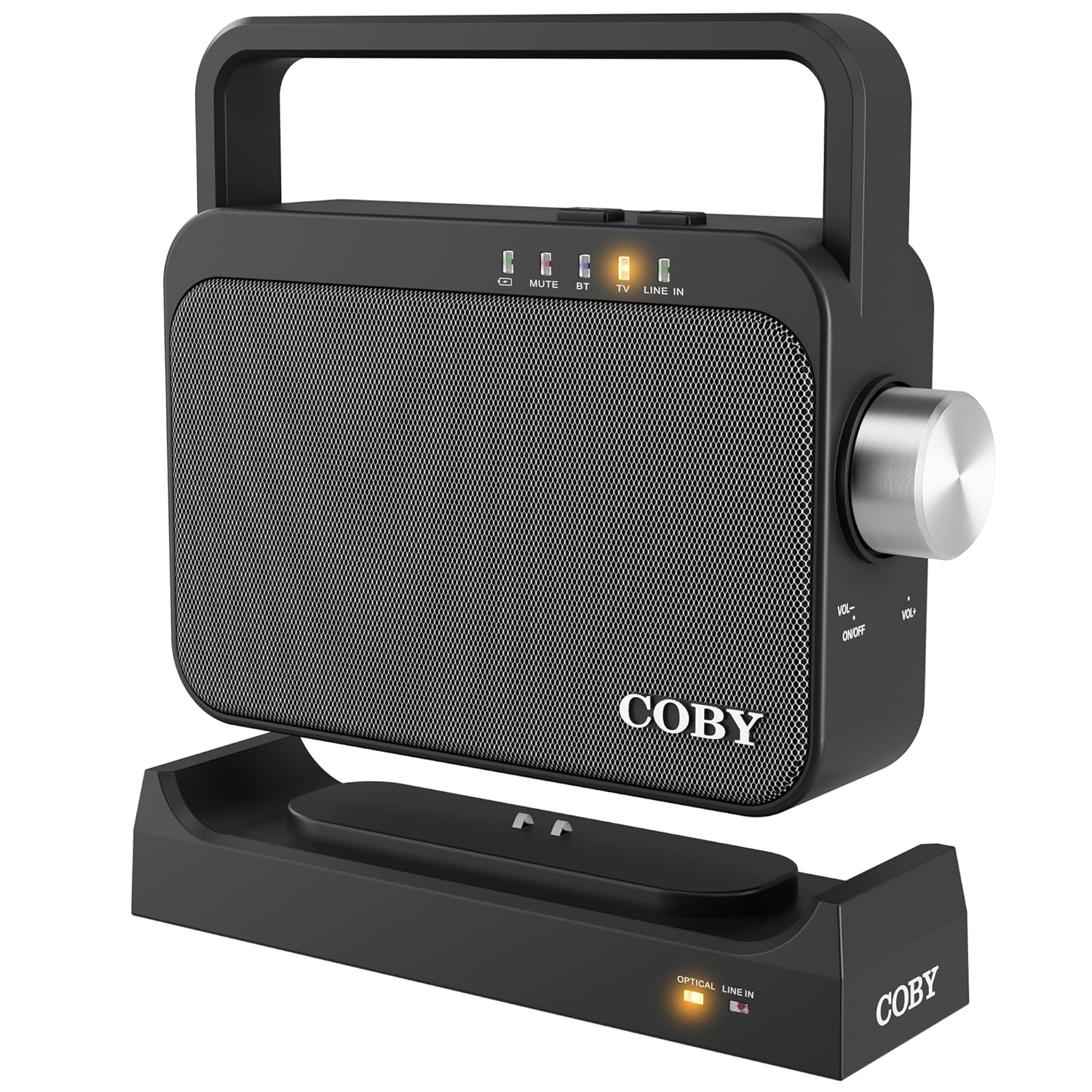 Coby Wireless TV Speaker for Seniors Hard of Hearing Portable TV Audio Amplifier with Bluetooth 100ft Range 8-Hour