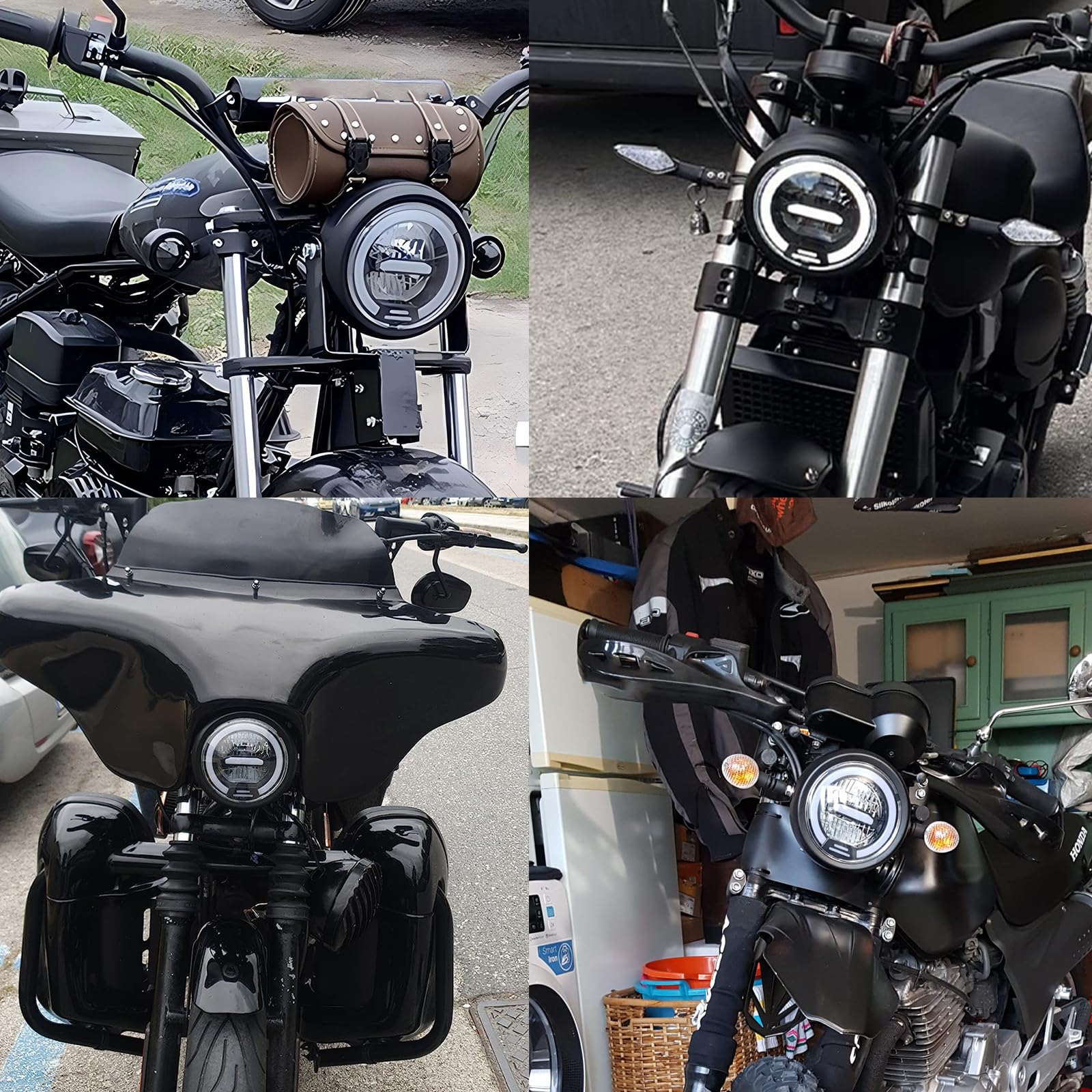 DREAMIZER Faro LED Redondo para Motocicleta de 6.5", Compatible con Harley Honda Suzuki Yamaha Kawasaki Triumph Cafe Racer