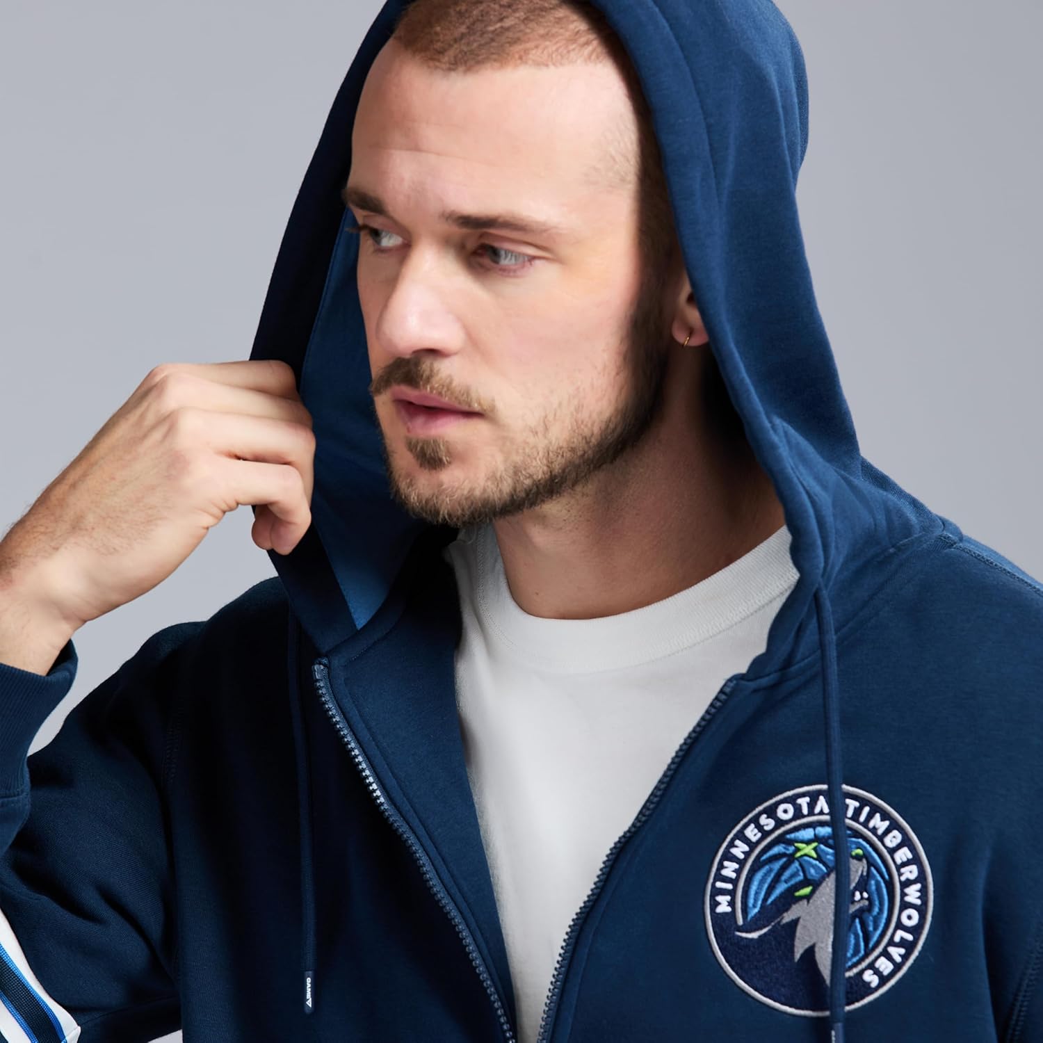 GAME 7 NBA mens Game 7 X Nba Officially Licensed Men's Long Sleeve Zip Up Hooded Fleece Sweatshirt