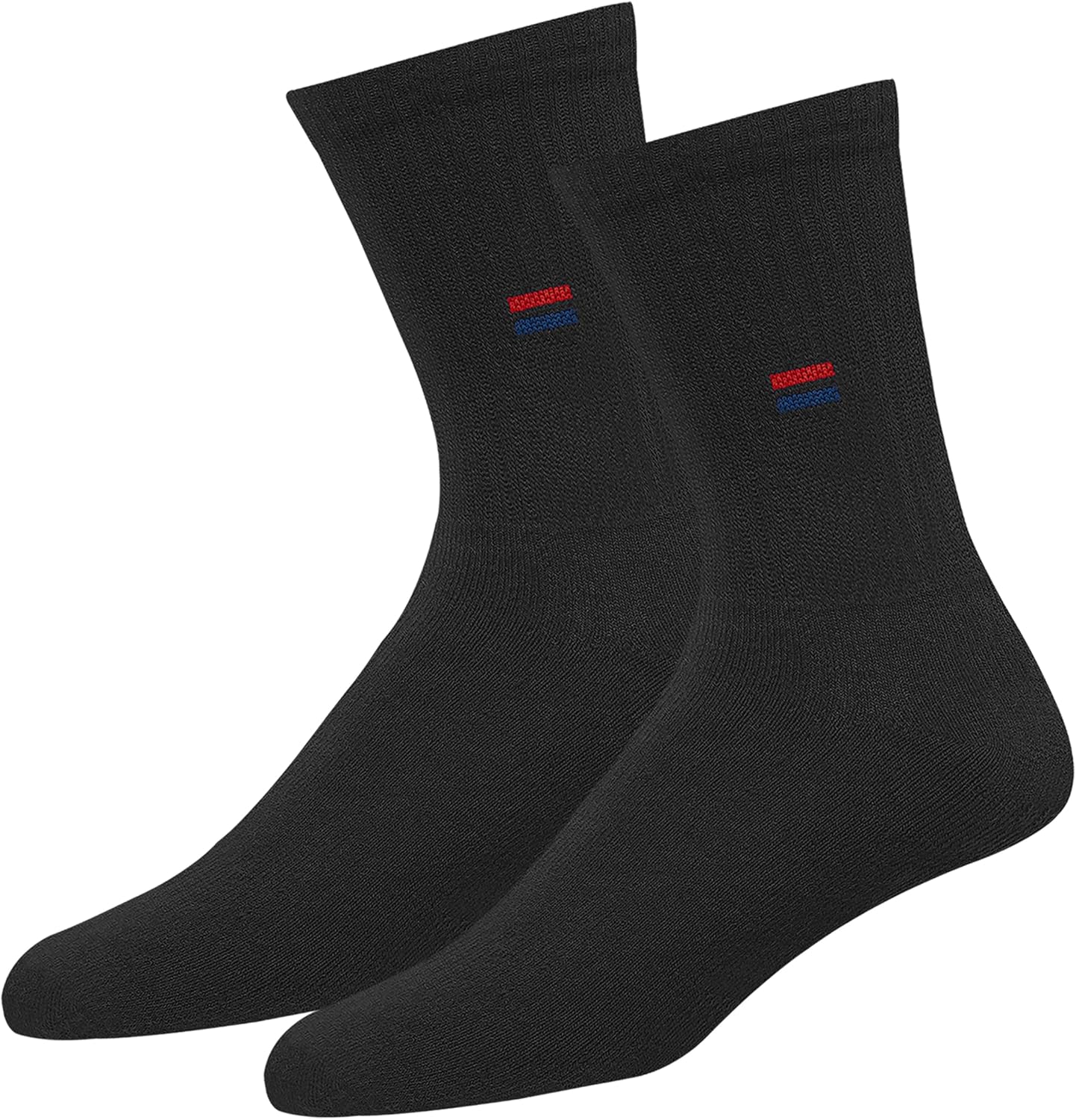 Navy Sport Men's Solid Cushion Comfort Cotton Crew Socks, Pack of 5 Pairs (Shoe Size: 5-12) - Image 2