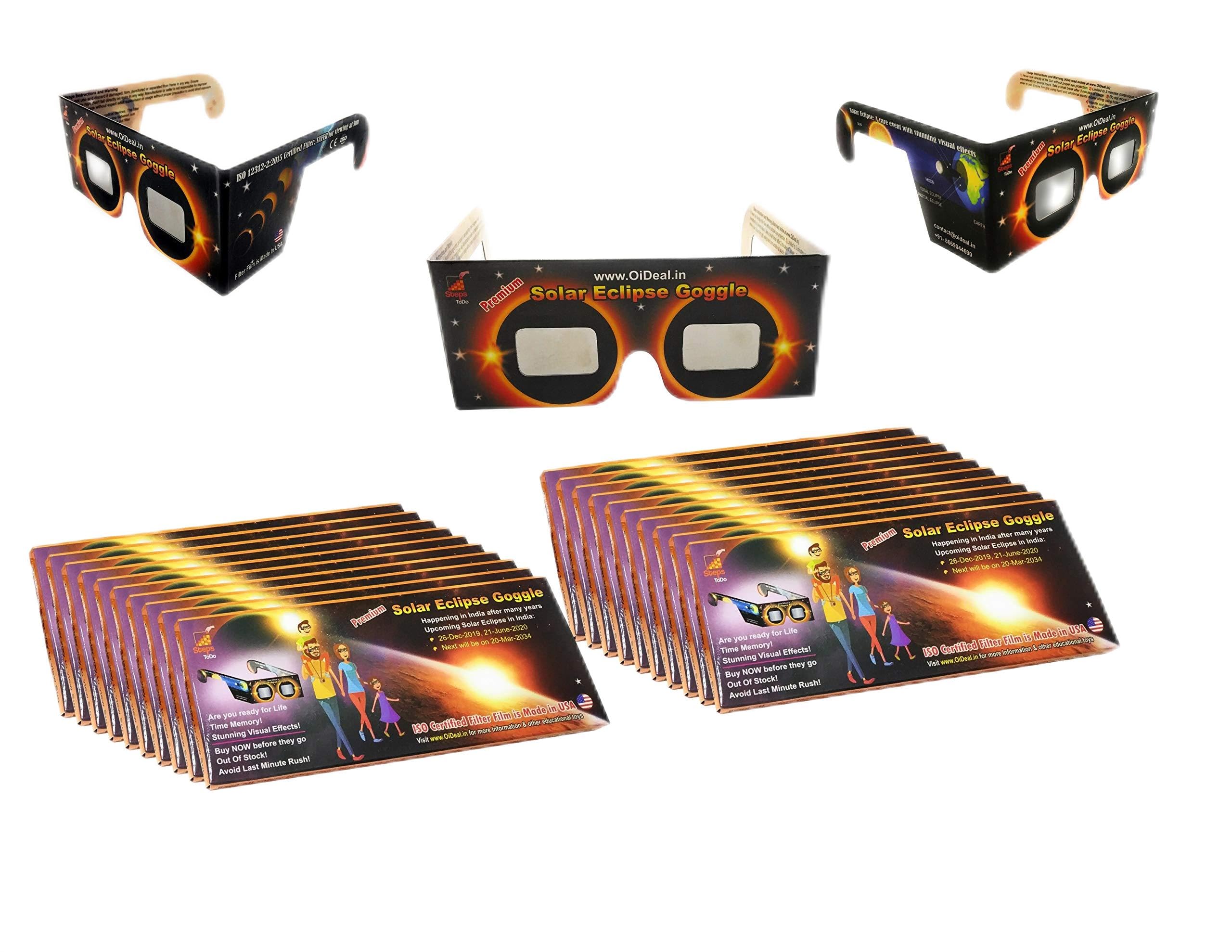 StepsToDo (with device) Premium Solar Eclipse Goggle. Sun Viewer Glasses (Set of 20) (B07Z1RDD48) Amazon Price History, Amazon Price Tracker