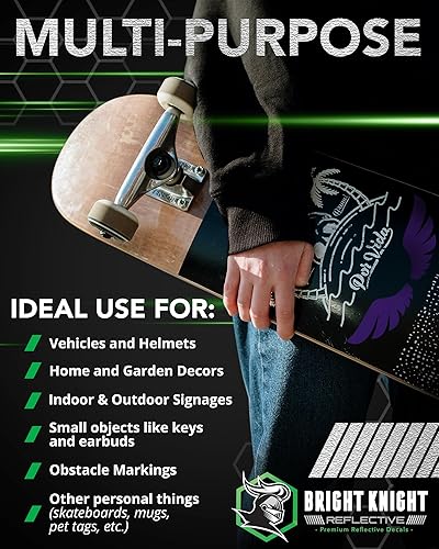 Miniatura 5 de Adhesivos reflectantes morados para casco de motocicleta, 5 x 30. Fabricado con cinta reflectante 3M. Adhesivos reflectantes de vinilo para