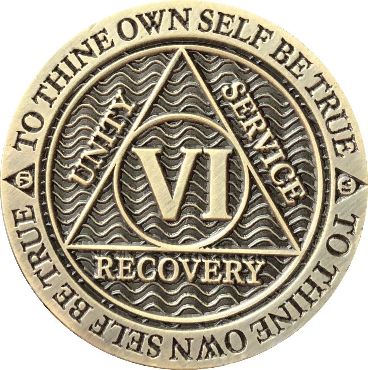 RecoveryChip 6 Year AA Medallion Reflex Antique Chocolate Bronze Chip