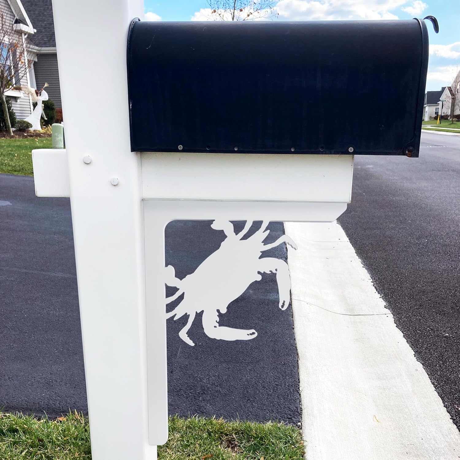JennyGems Crab Mailbox Decoration, PVC Mailbox Bracket, Porch Decor, Beach Coastal Outside Decoration, 21 Inch, Made in USA