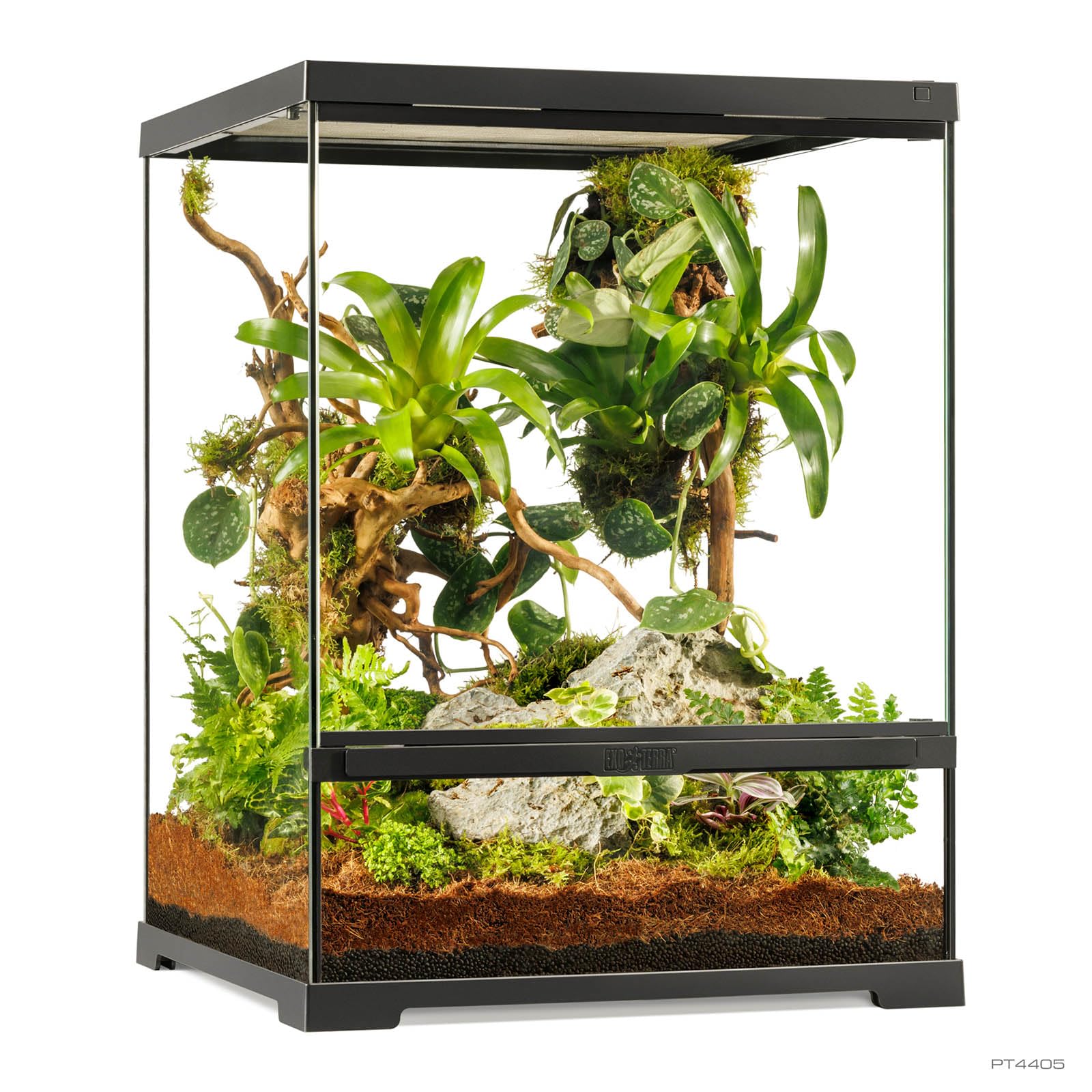 EXOTERRA PRO terrario 45X45X60 | Porta frontale con serratura, rete in acciaio inox, sistema di ventilazione, compatibile con sistema di irrigazione