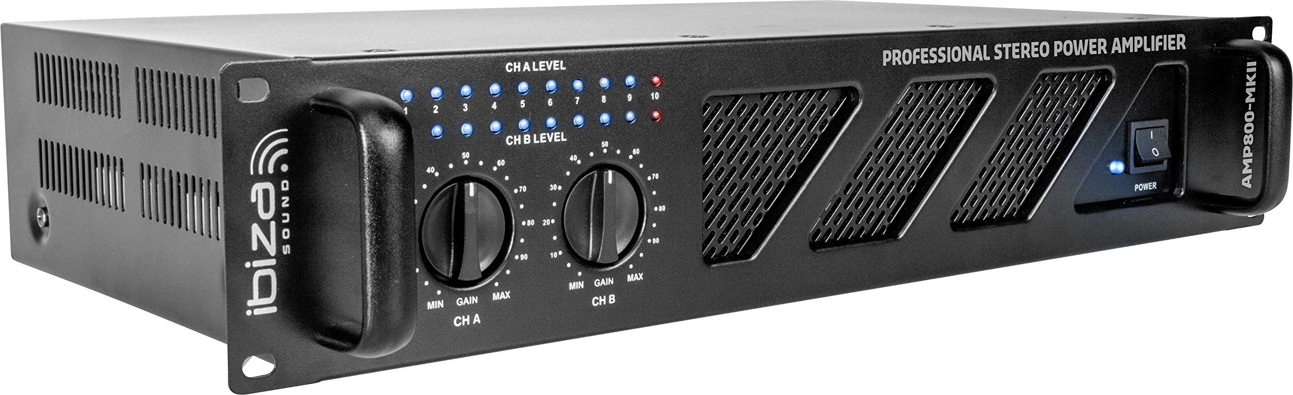 AMP800-MKII - IBIZA - Amplificateur de sonorisateur professionnel de 2x600W & Plugger, câble pour haut-parleur/enceinte Speakon Mâle/Speakon Mâle. Longueur 6 mètres.
