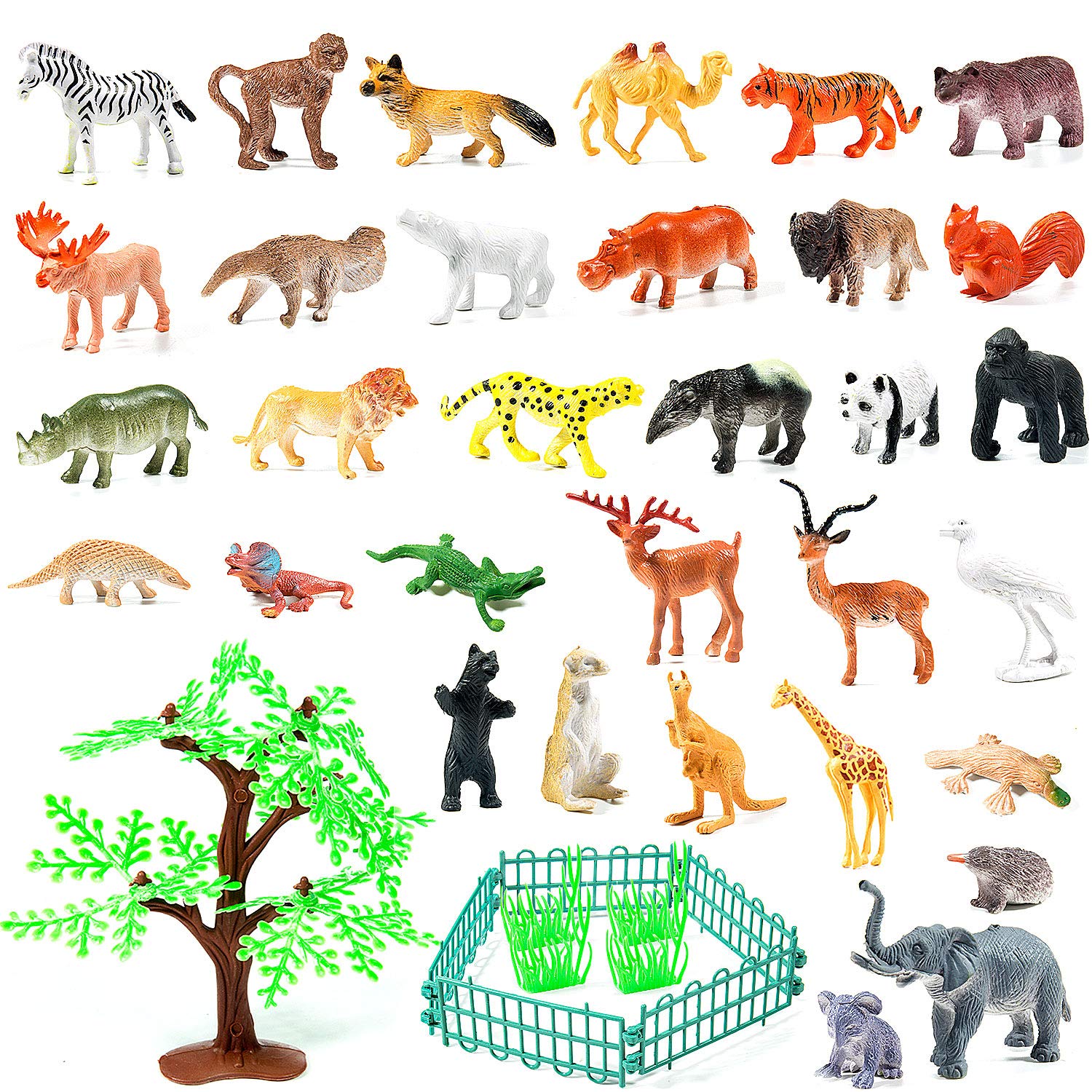 Buy Remebe Assorted Mini Zoo Animals Set, 55 Pcs Mini Jungle Animals