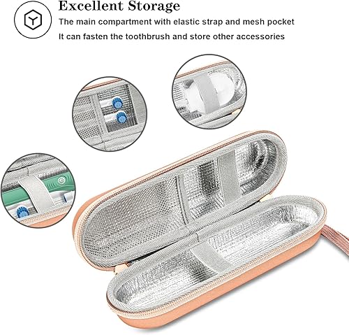 Miniatura 7 de ProCase Funda rígida de viaje para cepillo de dientes eléctrico compatible con Oral-B Pro 1000 8000, Philips Sonicare 1100 5100 6100, bolsa de