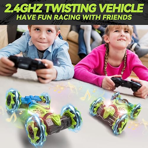 Miniatura 5 de Dysaim Gesture - Coche de acrobacias controlado a mano para niños y niñas de 6 a 12 años, 4WD 2.4 GHz, control remoto, sensor de gestos, autos de