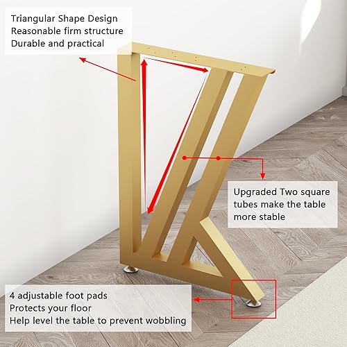 Miniatura 3 de MAIKAILUN Patas de mesa de metal Patas de escritorio Doradas Mesa de centro moderna industrial en forma de K de hierro fundido moderno Muebles de