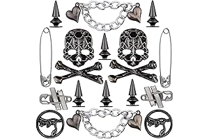 Gothic Skull Metal Shoe Charms for Women & Girls