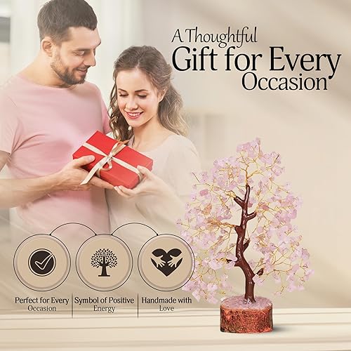 Miniatura 43 de YATSKIA - Árbol de cristal turquesa Feng Shui, alambre, bonsái Buhha, estatua reiki, Chakra curativo energía positiva, buena suerte dinero regalos