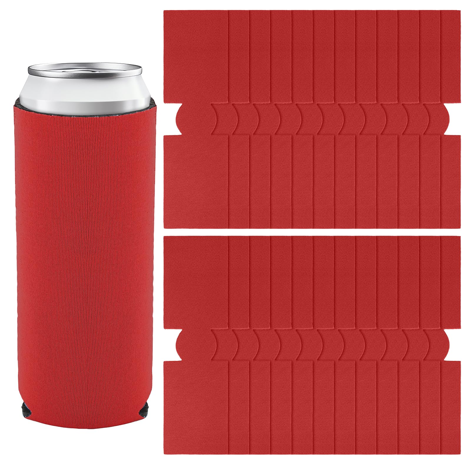Manchons de refroidissement fins rouge néoprène vierge sublimation canette bière x25