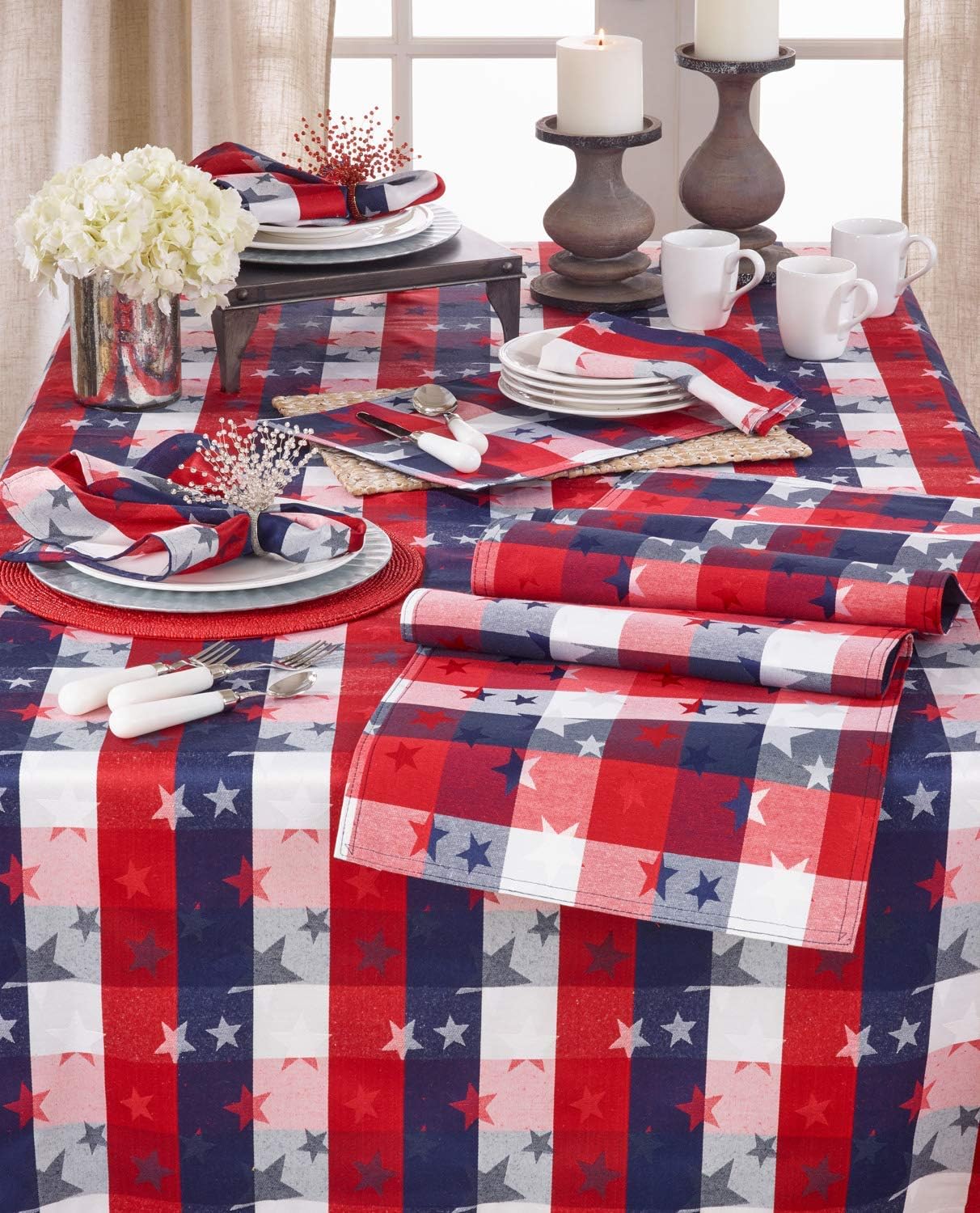 Fennco Styles Checkered Stardom Collection Traditional Plaid Table Runner 16 x 72 Inch – Multicolor Table Cover for Banquets, National Holidays, Special Events and Home Décor