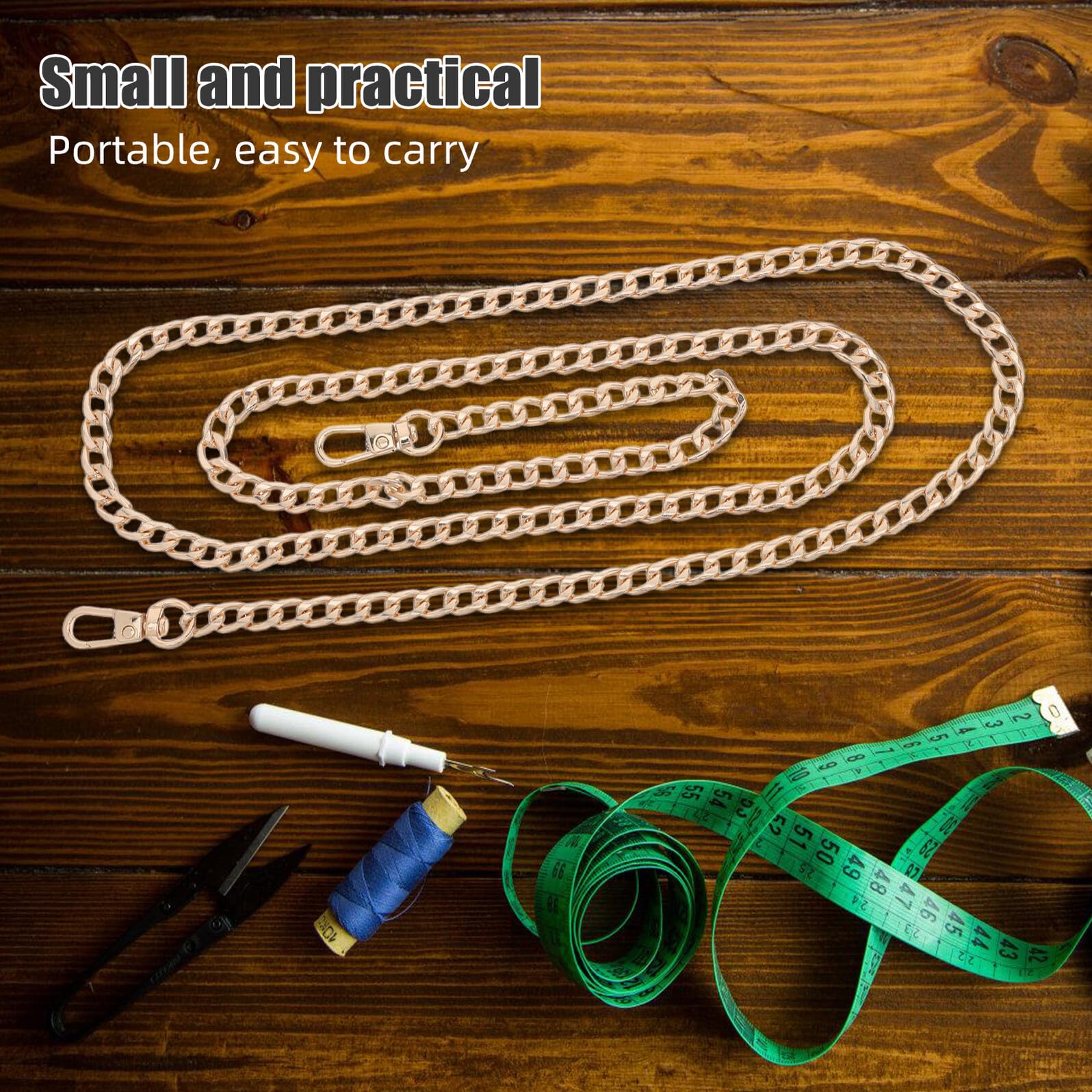 Beavorty Cadena de Repuesto Dorada para Bolso de Mano 120 Cm 8 Piezas Correa de Cadena de Metal para Bolso de Hombro y Mochila Accesorio Decorativo para Reparación y