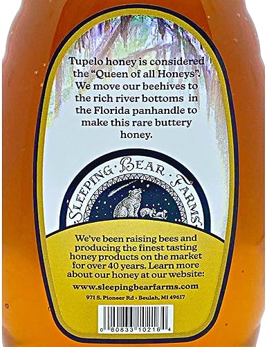 Miniatura 4 de Botella de miel Tupelo de 16 onzas - Premium de Sleeping Bear Farms Beekeepers en la cuenca del río Apalachicola de Florida