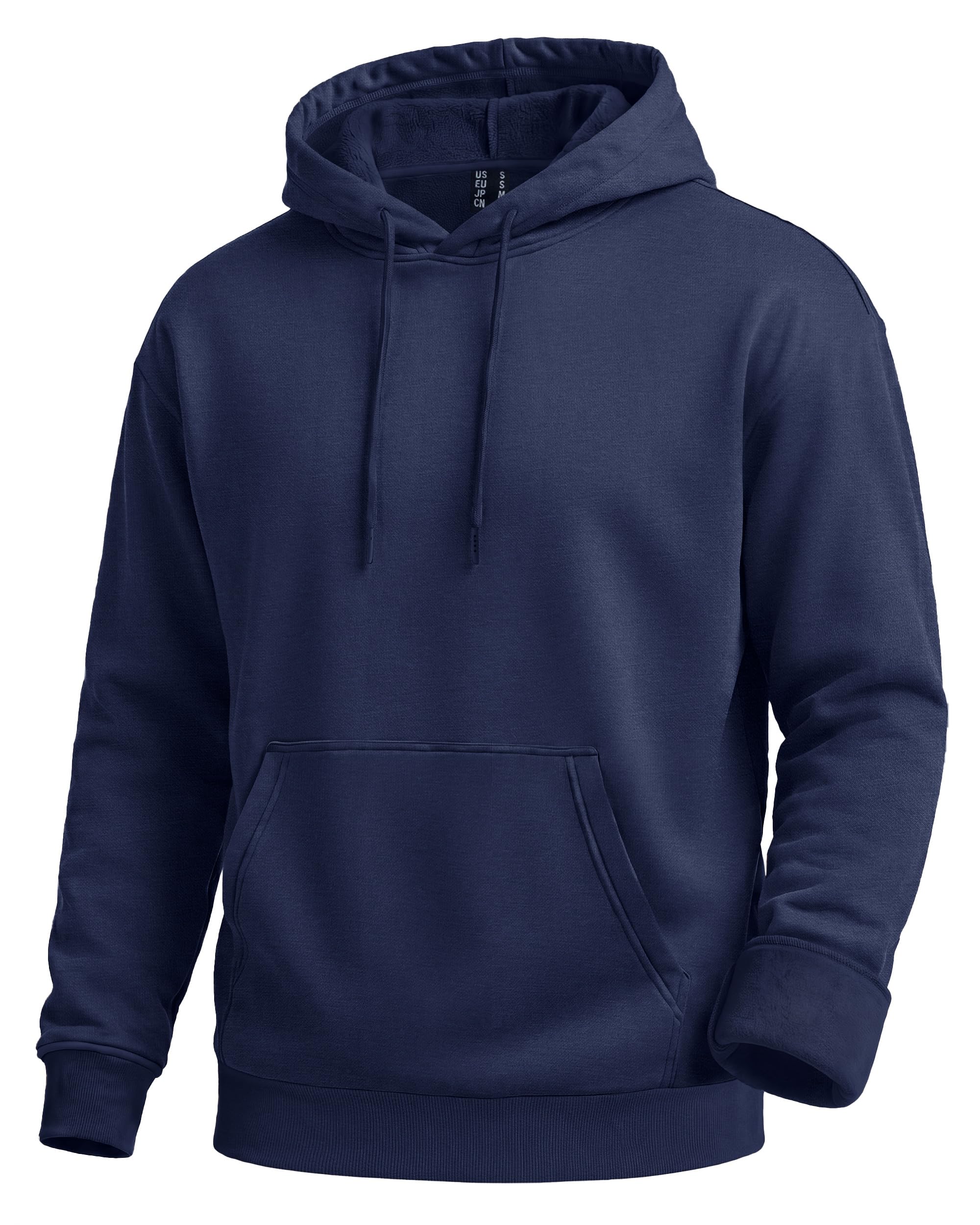 Gofeat Men's Fleece Lined Hoodie Cotton Midweight Hooded Sweatshirt | Dropped Shoulder, Hooded, Drawstring, Kangaroo Pocket, Ribbed Cuffs and Hem, Soft, Comfortable, Thermal, Casual Daily Wear