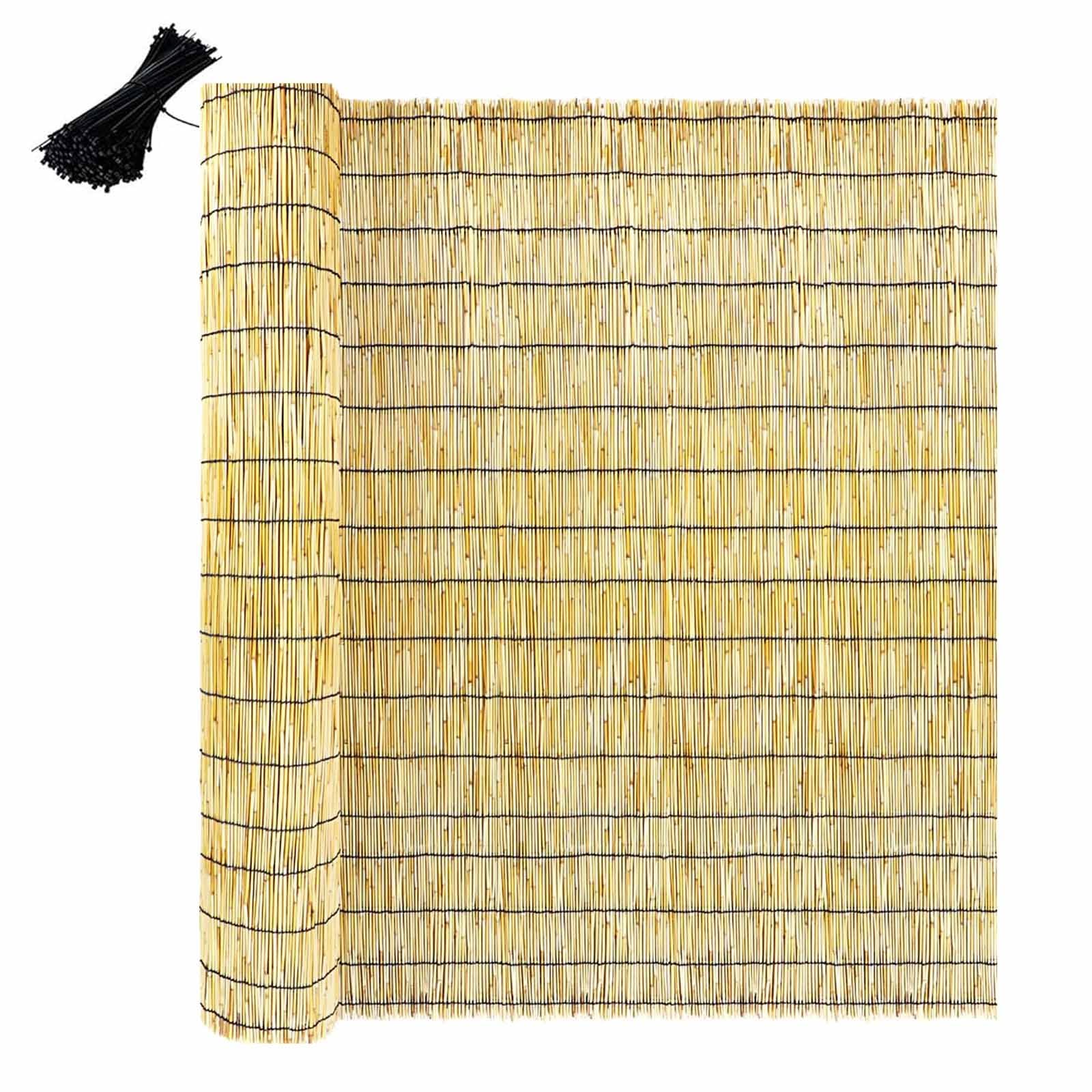 Valla Cañizo Natural De Bambú Divisor De Valla,Cañizo De Bambu Pelado De Privacidad Parasol Impermeable,Rollo De Caña para Valla Respetuoso del Medio Ambiente,para Jardín, Villa(180 x 600 cm (H x B))