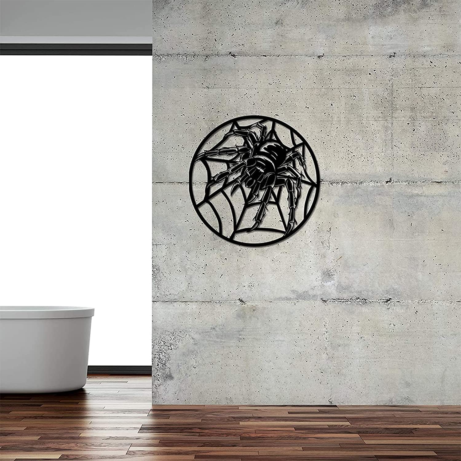 Wysokiej Jakości Sypialnia Animlas Metalowa ściana Sztuka Fajna Pająk Na Spiderweb 3D Rzeźba Ściana Halloween Metalowy Wall Decor Współczesne Halloween Home Office Dekoracje Sypialnia Salon Wystrój Rz
