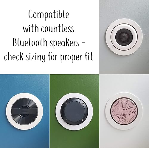 Vista 6 de Mount Genie - Soporte empotrado para altavoz Bluetooth de pared o techo [modelo 2019] Incluye parrilla opcional. Diseño galardonado. Sonido