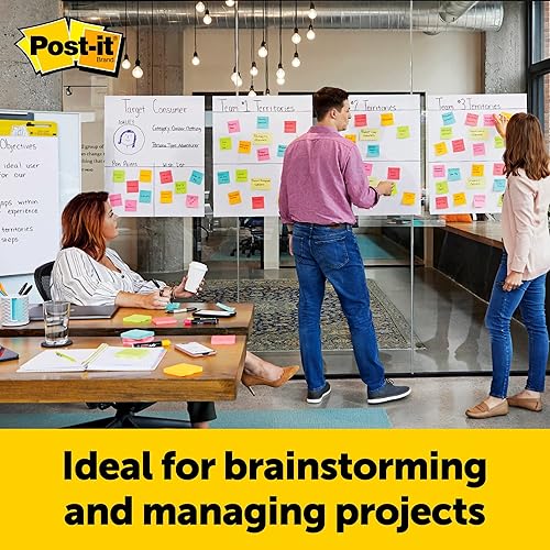 Miniatura 6 de Post-it® - Almohadillas de caballete súper adhesivas, autoadhesivas, sin rayas, 20 blancas, 20 x 23 hojas, 4 cajas